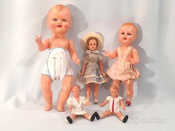 LOTTO 5 BAMBOLE GALLETTI CICOGNA e ect, celluloide