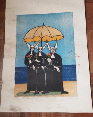 Pittore versiliese Eugenio Pieraccini Lito 50x70