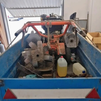 Moto zappa con attrezzature varie e carrello