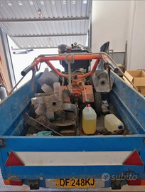 Moto zappa con attrezzature varie e carrello