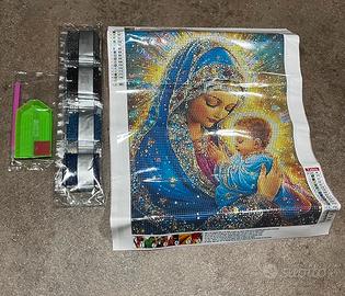 Kit Diamond Painting Madonna con Bambino 30x40cm