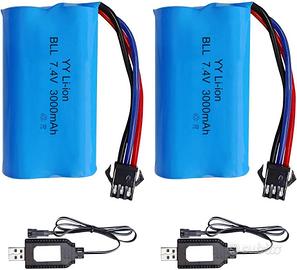 2 Batterie Li-Ion 7.4V 3000mAh SM-3P + USB