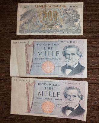 Banconote e monete vecchie lire