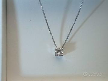 collier in oro bianco 18 kt con zircone 
