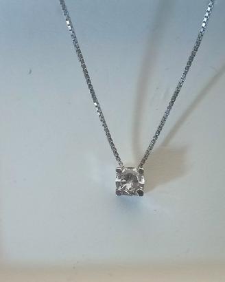 collier in oro bianco 18 kt con zircone 