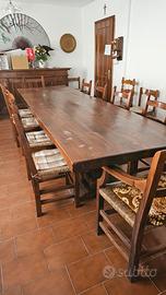 tavolo taverna noce massello