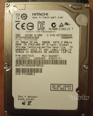 Hard disk Hitachi 500gb 2,5"