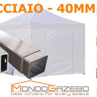 3x3 Gazebo Acciaio 4cm 4lati fiera mercati sport