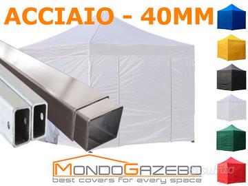 3x3 Gazebo Acciaio 4cm 4lati fiera mercati sport
