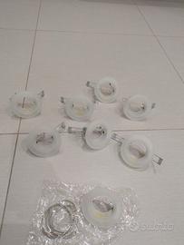 9 Faretti in vetro bianco 