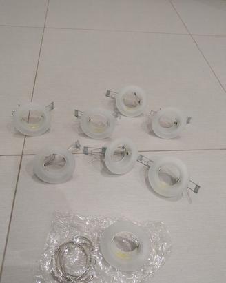 9 Faretti in vetro bianco 