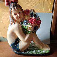statua bambina in ceramica anni 60
