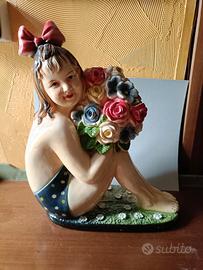 statua bambina in ceramica anni 60