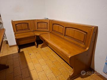 Cassapanca angolare in legno massello