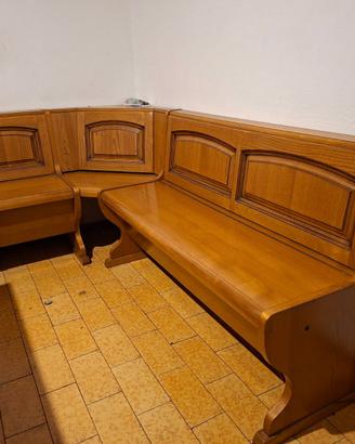 Cassapanca angolare in legno massello