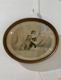 Cagnolino- Litografia art deco Icart