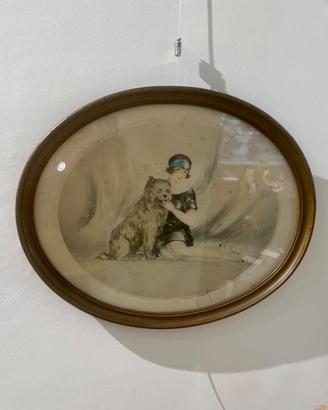 Cagnolino- Litografia art deco Icart