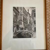 Quadro disegno veduta di Venezia