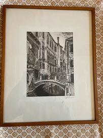 Quadro disegno veduta di Venezia