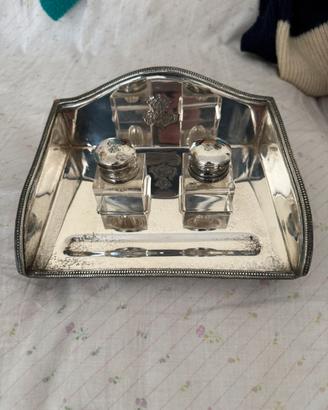 Calamaio vintage royal sheffield con due boccette