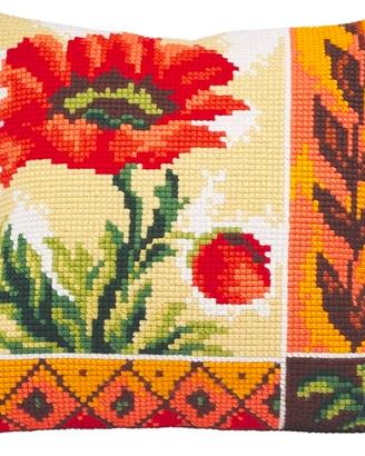 Cuscini punto croce papaveri Collection d'Art