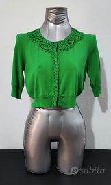 Maglia cardigan donna ragazza tg.M verde maglione 