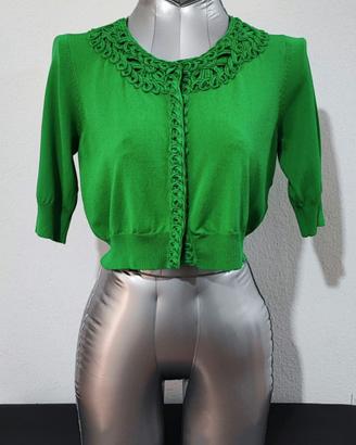 Maglia cardigan donna ragazza tg.M verde maglione 