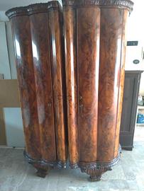 Coppia cantonali vintage anni 30 in noce