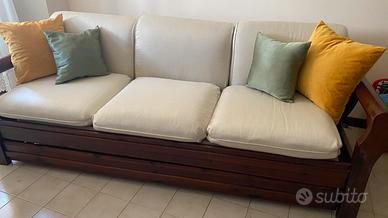Divano letto in legno massello noce