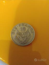 MONETA 10 FRANCHI RUANDA