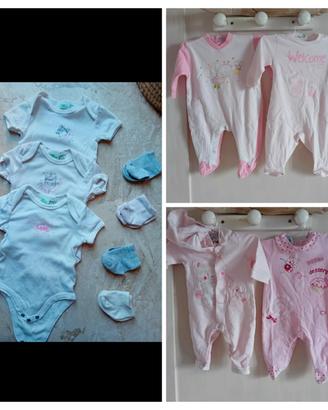 Set corredino nascita in cotone 0/3 mesi