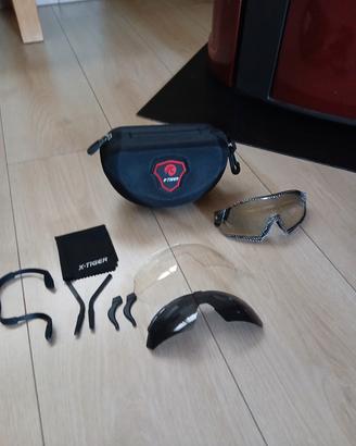 Occhiali Ciclismo X Tiger completi con custodia