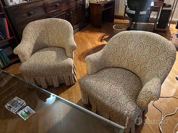 Salotto antico stile crapaud: 2 poltroncine + diva