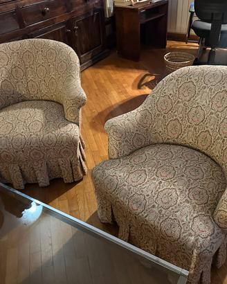 Salotto antico stile crapaud: 2 poltroncine + diva