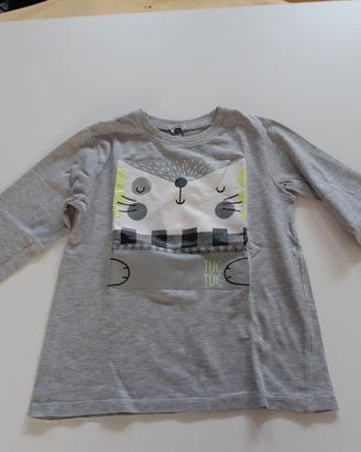 t-shirt manica lunga grigia Tuc Tuc 6 anni-h.116cm