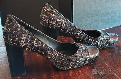 Décolleté Nine West Tweed e Vernice Nera N. 39