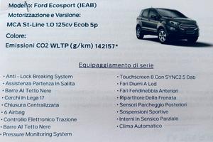 Ford ecosport st-line 1.0 125 cv