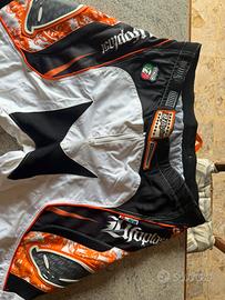 Pantaloni Motocross UFO Bianco/Arancio/Nero
