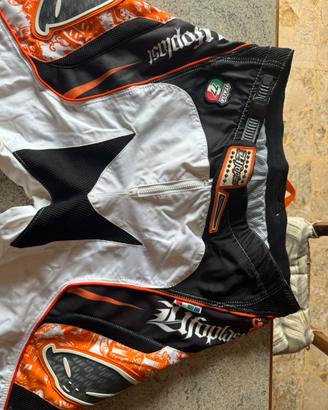 Pantaloni Motocross UFO Bianco/Arancio/Nero
