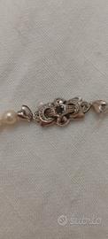 collana perle chiusura oro18k e zaffiro vintage 