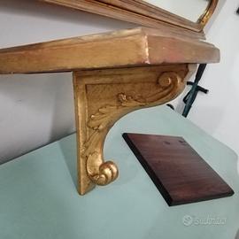 Antica mensola legno dorato 