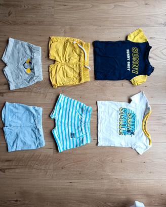 Lotto 6 pezzi Abbigliamento Neonato Estivo 