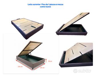 SOMMIER  1 piazza  1/2  FLOU