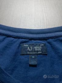 Armani Jeans T-Shirt Uomo Blu Marino Logo Taglia M