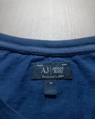 Armani Jeans T-Shirt Uomo Blu Marino Logo Taglia M