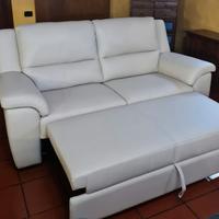 Poltrone Sofà Divano VERA PELLE Pouf Estraibile 