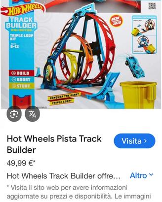 Pista HOT WHEELS TRACK BUILDER TRIPLE LOOP