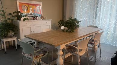 TAVOLO in LEGNO + MOBILE BIANCO