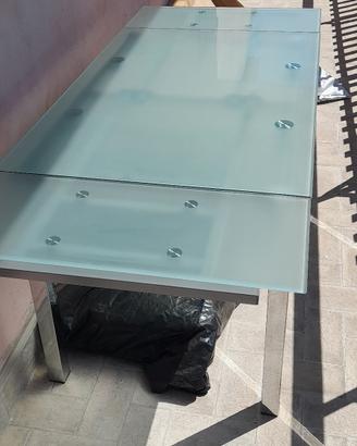 Tavolo cucina allungabile in vetro temperato – 170