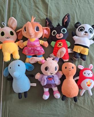 Set 8 peluche Bing, Hoppity, Pando ecc